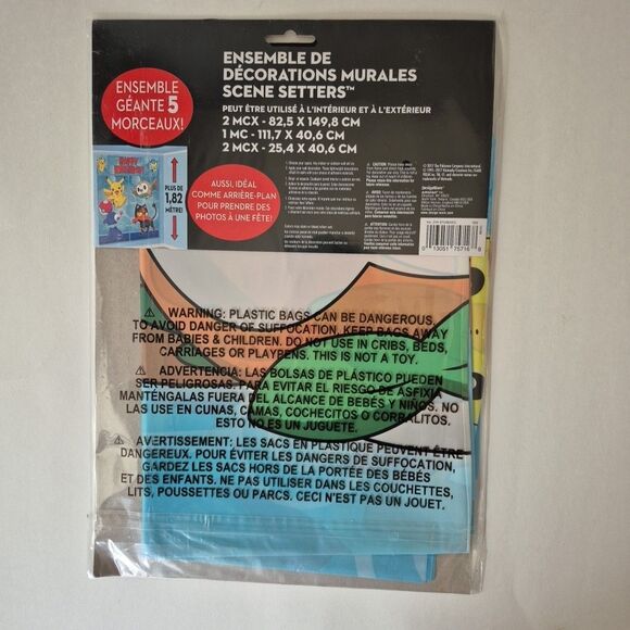 Pokemon Happy Birthday Giant Scene Setters Wall Decorating Kit Set of 2 NEW - Picture 4 of 7